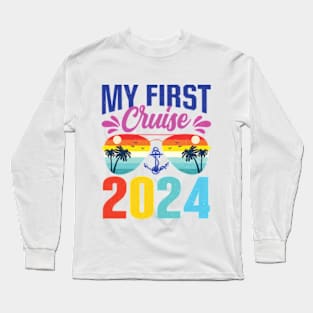 My First Cruise 2024 Vintage Crusing 2024 Long Sleeve T-Shirt